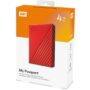 WD 4TB My Passport Portable External Hard Drive HDD USB 3.0 USB 2.0 Compatible Red
