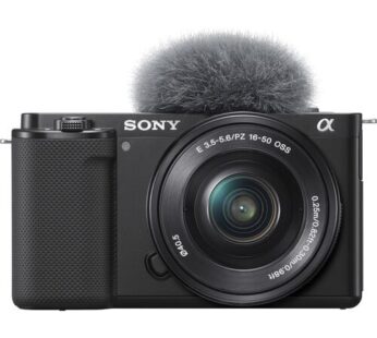 Sony ZV-E10 Mirrorless Camera 6-50mm Lens 24.2MP APS-C Exmor CMOS Sensor UHD 4K30p and Full HD 120p Video 3.0″ Side Flip-Out Touchscreen LCD
